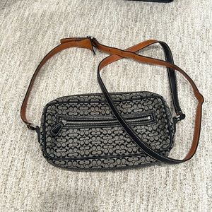 Black Monogram Coach Crossbody Camera Bag